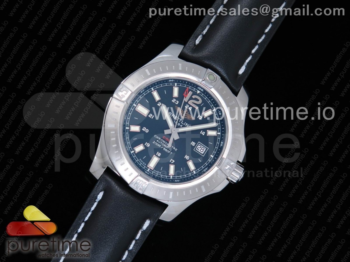 UB공장 브라이틀링 콜트 화이트 다이얼 / 가죽 Clot Chronometer SS UBF Best Edition White Dial on Brown Leather strap A2824
